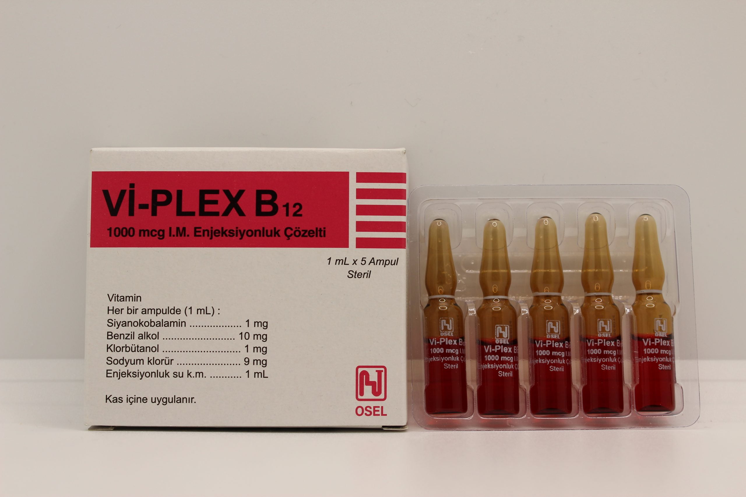 Viplex-scaled-1.jpg Osel VI-PLEKS B12 1000 mcg 1 ml x 5 - Image 1